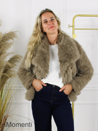 Faux fur Coat Belissa - Taupe