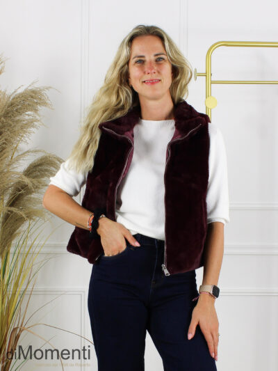 Faux Fur Gilet Lorena - Bordeaux