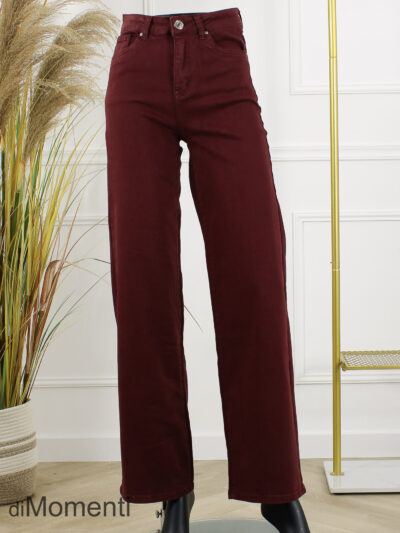 Goodies Wide Leg Stretch Jeans – Bordeaux