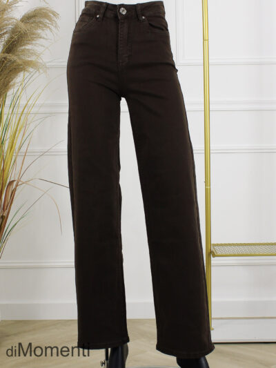 Goodies Wide Leg Stretch Jeans – Dark Coffee