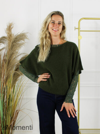 Gebreide Top Emily - Army Groen