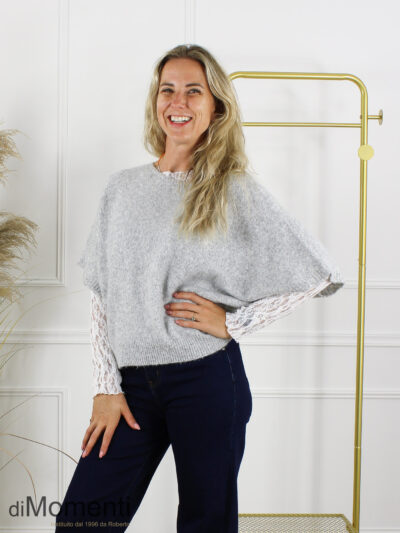 Gebreide Top Emily - Grijs Melee
