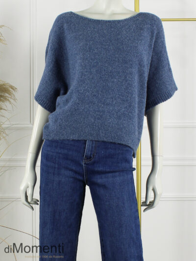 Gebreide Top Emily - Jeans Blauw