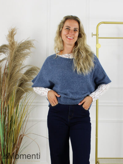 Gebreide Top Emily - Jeans Blauw