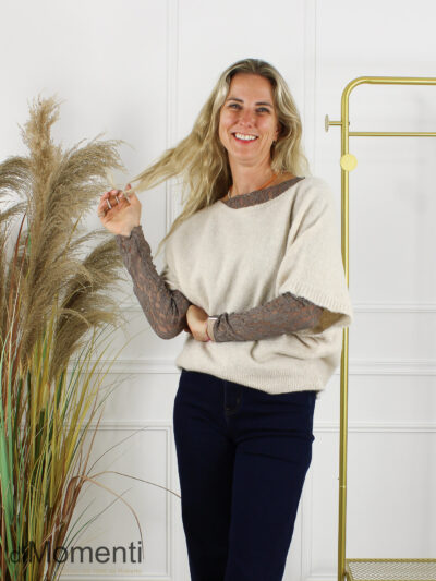 Gebreide Top Emily - Licht Beige
