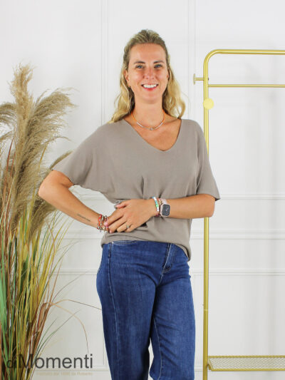 Fijn Brei Top Fiore - Taupe