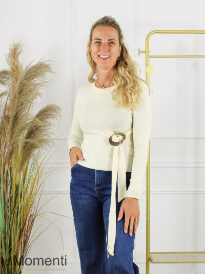 Fijn Gebreide Top Livia - Ecru
