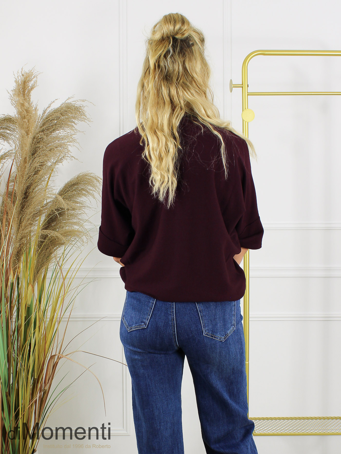 Gebreide Top Messy - Aubergine