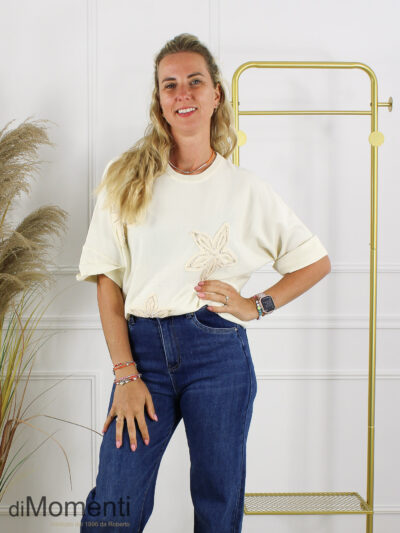 Gebreide Top Messy - Ecru