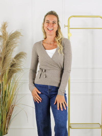 Wikkel Top Fleur - Taupe