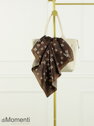 Zijde Look Sjaal Helvort - Coffee