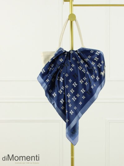Zijde Look Sjaal Helvort - Blauw