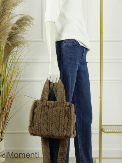 Faux Fur Tas Bella - Taupe