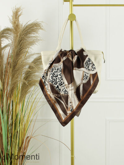 Zijde Look Sjaal Chain - Coffee