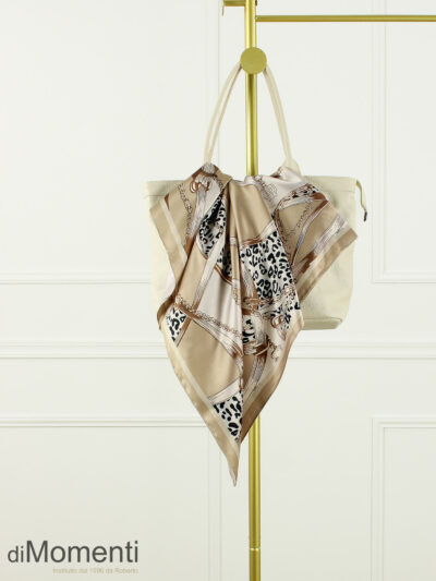 Zijde Look Sjaal Chain - Beige