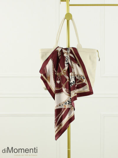 Zijde Look Sjaal Chain - Bordeaux