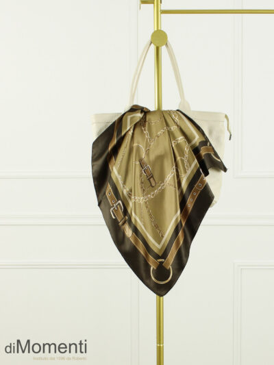 Zijde Look Sjaal Paris - Camel