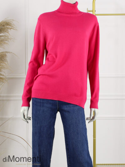 Fijn Brei Top Kol Jasmina - New Fuchsia