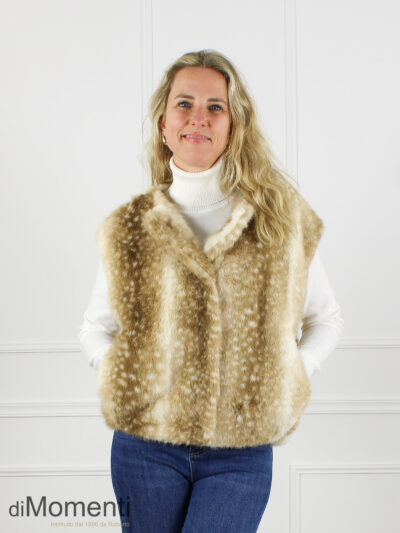 Faux Fur Gilet Sweet Dear - Camel