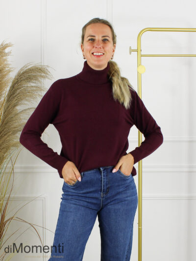 Fijn Brei Top Jasmina Kol - Aubergine