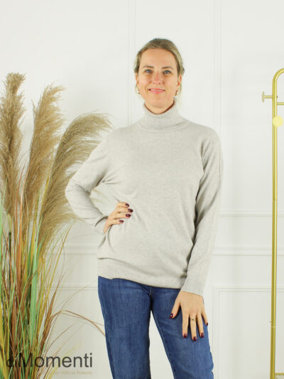 Fijn Brei Top Jasmina Kol - Beige Melee