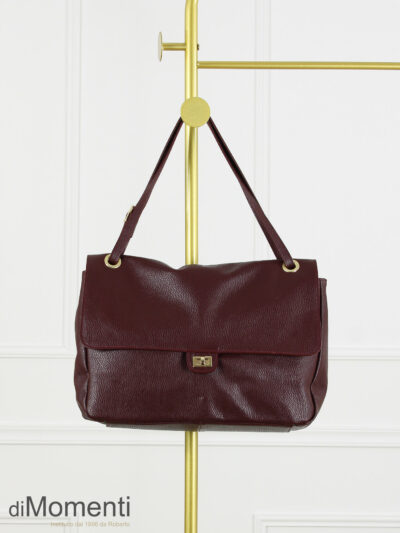 Maxi flag Bag Louisa - Leer Bordeaux