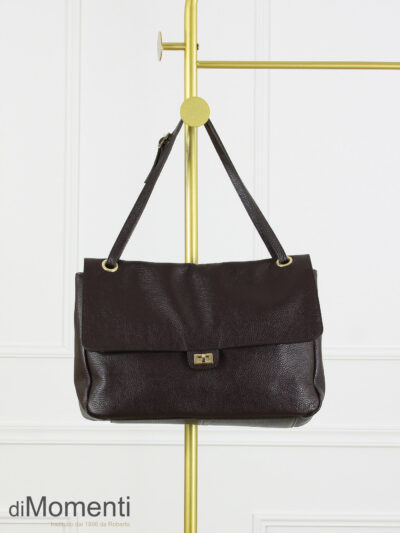 Maxi flag Bag Louisa - Leer Coffee