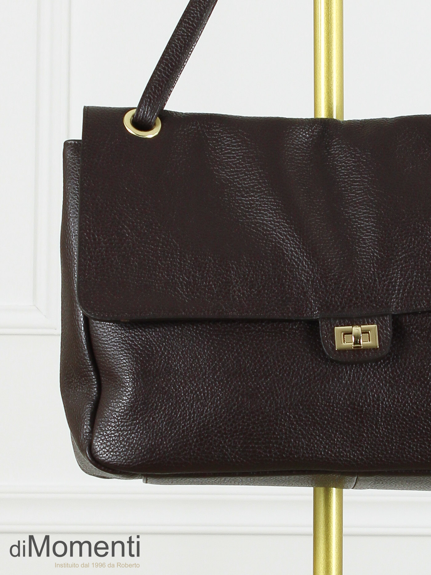 Maxi flag Bag Louisa - Leer Coffee