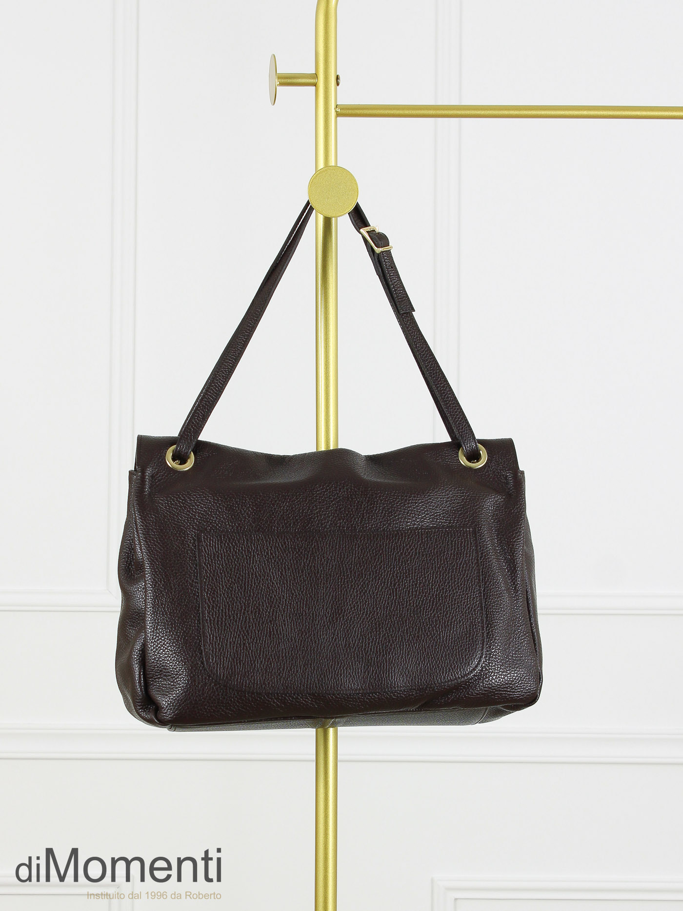 Maxi flag Bag Louisa - Leer Coffee