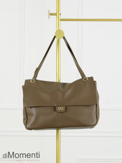 Maxi flag Bag Louisa - Leer Taupe