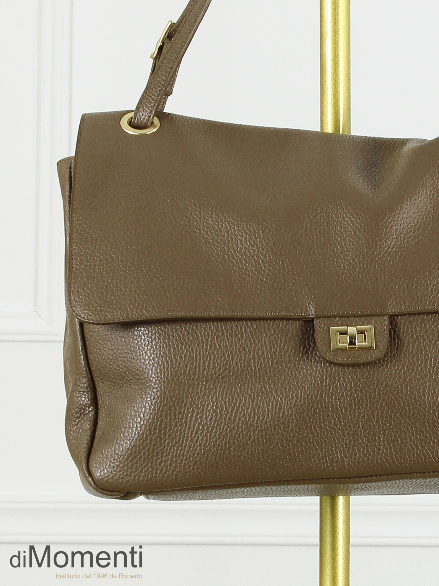 Maxi flag Bag Louisa - Leer Taupe