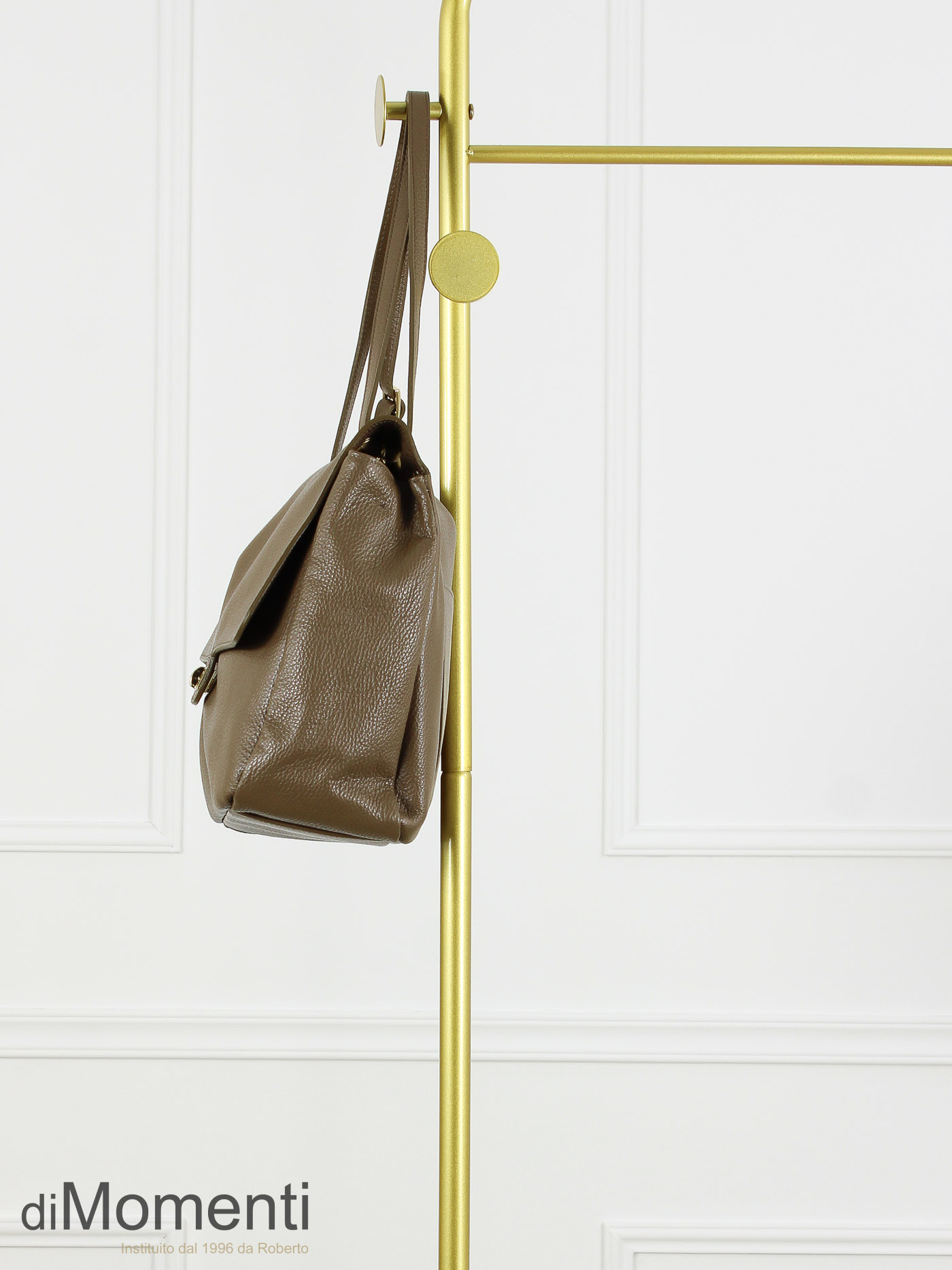 Maxi flag Bag Louisa - Leer Taupe