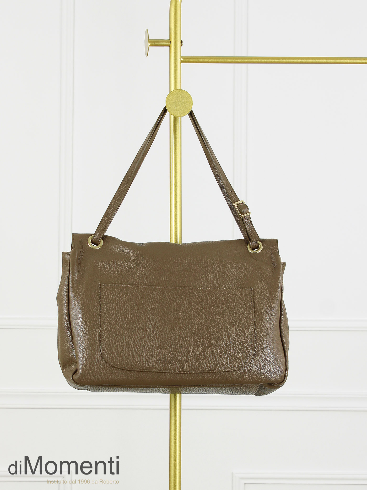 Maxi flag Bag Louisa - Leer Taupe