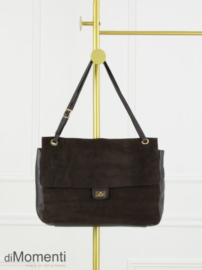 Maxi flag Bag Louisa - Leer / Suede Coffee