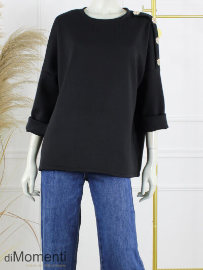 Sweater Button - Zwart
