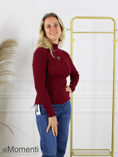 Top Cheryl Lange mouw Hart - Bordeaux