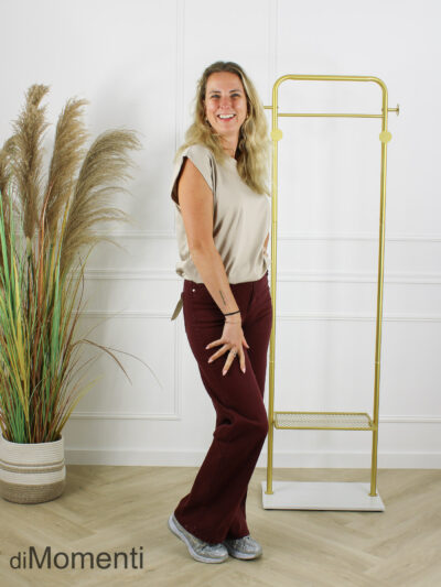 Goodies Wide Leg Stretch Jeans – Bordeaux